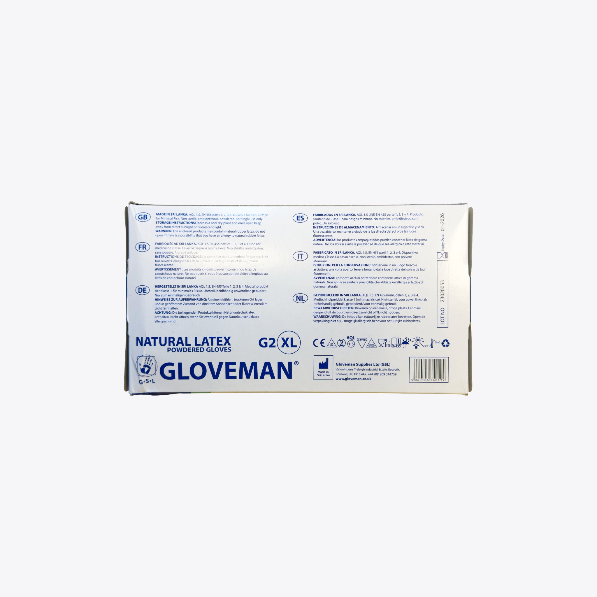 Natural Latex Powdered Gloves - XL - Pack of 100